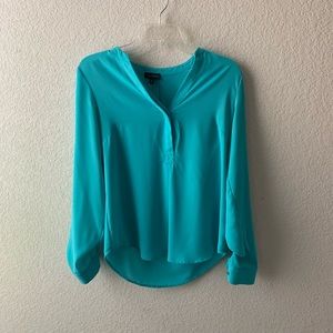 The Limited Turquoise Button Up Long Sleeve Blouse